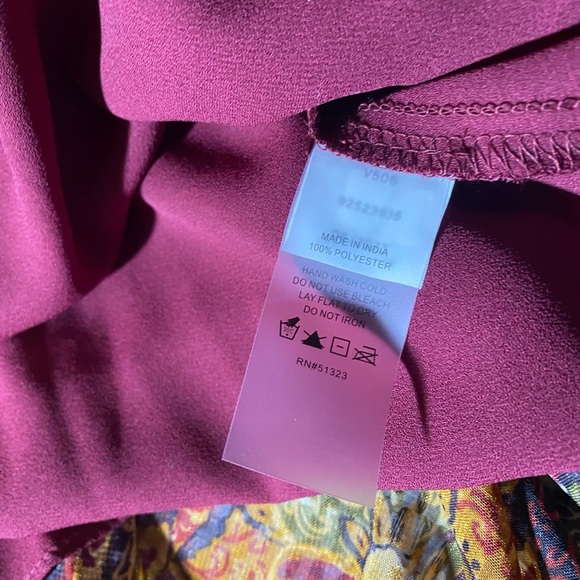 NEW Plus Size Vince Camuto Asymmetrical Hem Pickled Beet Long Sleeve Dress - Picture 6 of 12